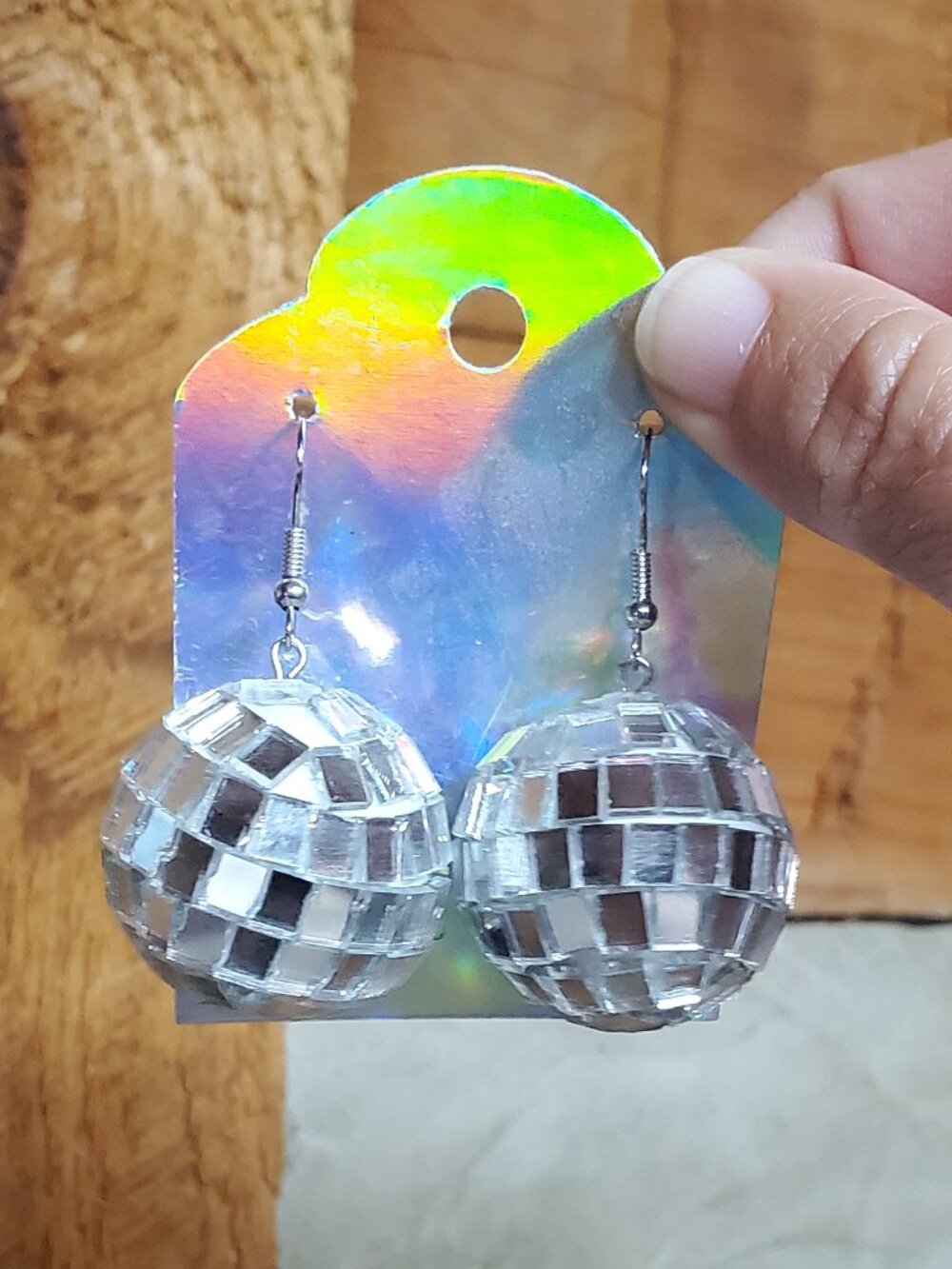 Handmade disco ball earrings